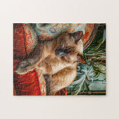 Puzzle Chat dormant sur une chaise confortable (Horizontal)