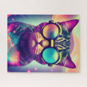 Puzzle Chat Drôle Cool Psychédélique lunettes (Horizontal)