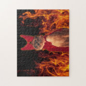 Puzzle Chat drôle dans le costume diable d'Halloween (Vertical)