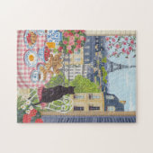 Puzzle Chat du balcon de Paris petit-déjeuner Tour Eiffel (Horizontal)