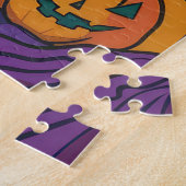 Puzzle Chat éffrayant Siamese Halloween sorcière et Citro (Côté)