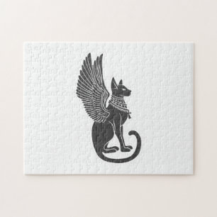 Puzzle Chat égyptien avec ailes - Choisissez la couleur a