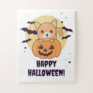 Puzzle Chat En Citrouille Chats Doux Joyeux Halloween Jig