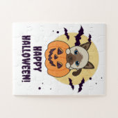 Puzzle Chat En Citrouille Chats Doux Joyeux Halloween Jig (Horizontal)