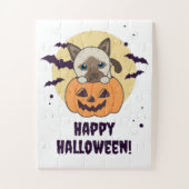Puzzle Chat En Citrouille Chats Doux Joyeux Halloween Jig (Vertical)