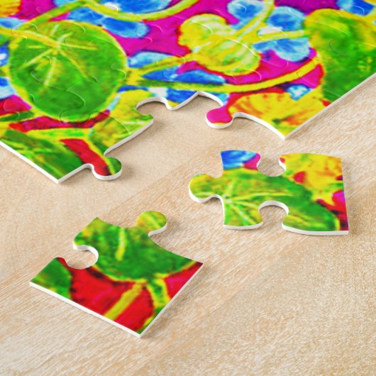 Puzzle Chat en fleurs (Côté)