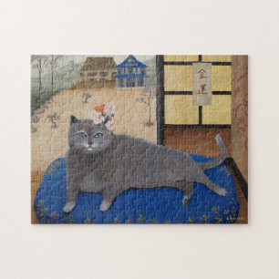 Puzzle Chat en peinture japonaise