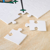Puzzle Chat en Ski avec Pôles de Ski & Ski (Côté)