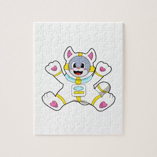 Puzzle Chat en tant qu'astronaute en costume (Vertical)
