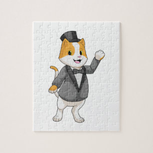 Puzzle Chat en tant que groom avec ruban