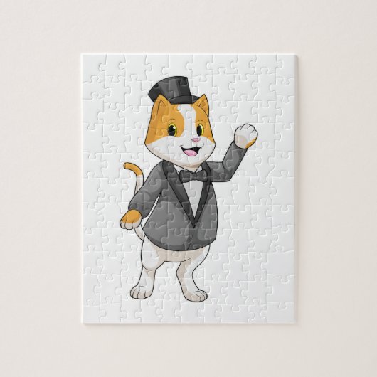 Puzzle Chat en tant que groom avec ruban (Vertical)