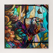 Puzzle Chat en verre tendu (Horizontal)