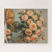 Puzzle Chat endormi et Roses (Horizontal)
