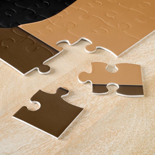 Puzzle Chat et chaton noir et blanc rétro moderne (Côté)