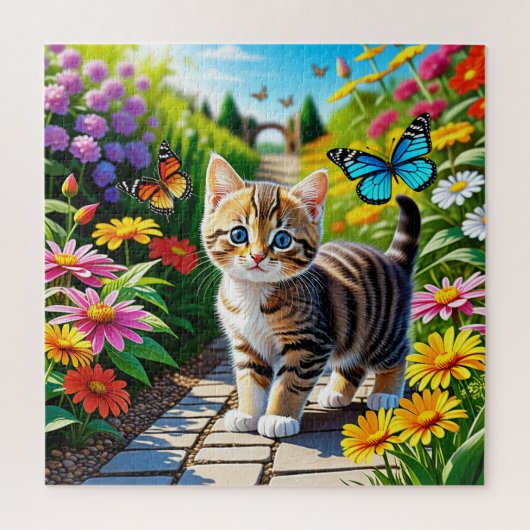 Puzzle Chat et papillons (Vertical)