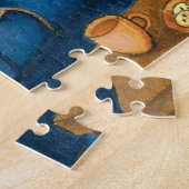 Puzzle Chat et souris assis devant une cheminée 459 (Côté)
