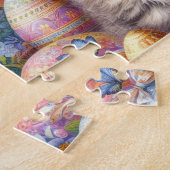 Puzzle Chat Fluffy Avec Oreilles de Lapin (Côté)