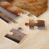 Puzzle Chat Ginger Endormi et Hydrangeas (Côté)