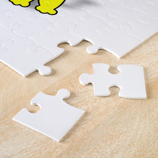 Puzzle Chat gras jaune (Côté)