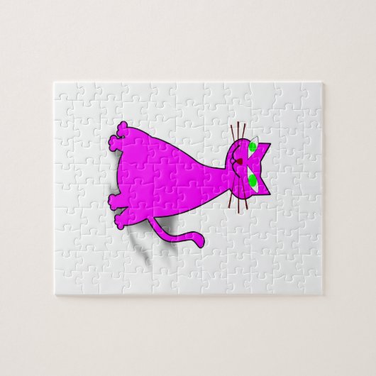 Puzzle Chat gras rose (Horizontal)