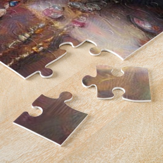 Puzzle Chat Gris aux cheveux longs avec bijoux Gris Gris  (Côté)