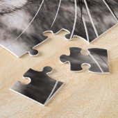 Puzzle Chat gris avec cuisse des yeux jaunes (Côté)