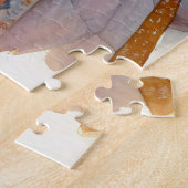 Puzzle Chat gris doux dormant sur une courtepointe (Côté)