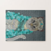 Puzzle Chat gris | Orné De Portrait De Cloches (Horizontal)