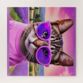 Puzzle Chat jazzy - - champ de lavande (Horizontal)