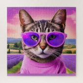 Puzzle Chat jazzy - - champ de lavande (Vertical)