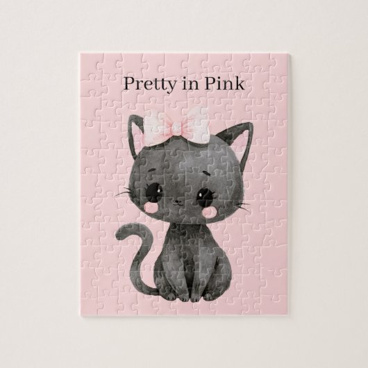 Puzzle Chat joli en rose (Vertical)