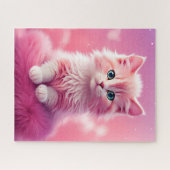 Puzzle Chat Kitty Rose Fluffy Cute Dreamy (Horizontal)