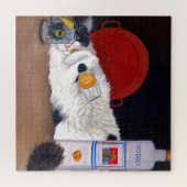 Puzzle Chat long Haired Tuxedo (Horizontal)