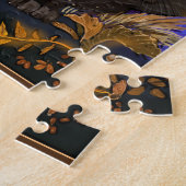 Puzzle Chat magique de l'automne du corbeau (Côté)