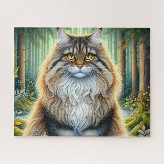 Puzzle Chat Maine Coon de forêt (Horizontal)
