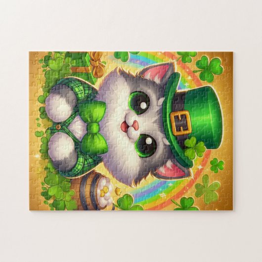 Puzzle Chat mignon/chaton Saint Patrick's Day (Horizontal)