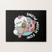 Puzzle Chat mignon en Engin à neige avec Art Snowman (Horizontal)