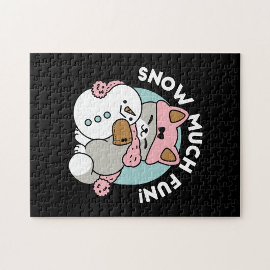 Puzzle Chat mignon en Engin à neige avec Art Snowman (Horizontal)