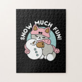 Puzzle Chat mignon en Engin à neige avec Art Snowman (Vertical)