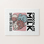 Puzzle Chat Mignon Lait Chocolat – Boisson Confortable & (Horizontal)