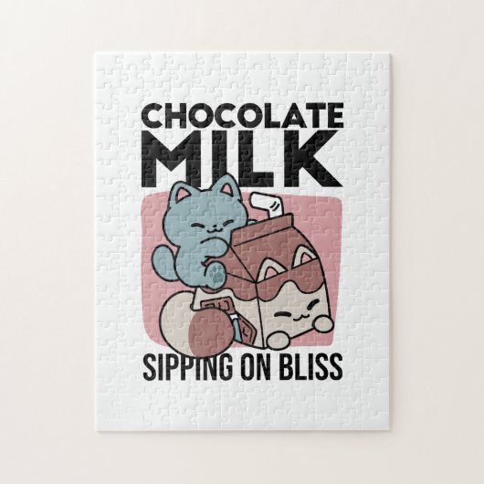 Puzzle Chat Mignon Lait Chocolat – Boisson Confortable & (Vertical)