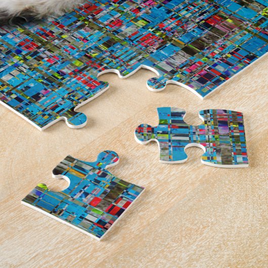 Puzzle Chat mignon sur arrière - plan abstrait (Côté)