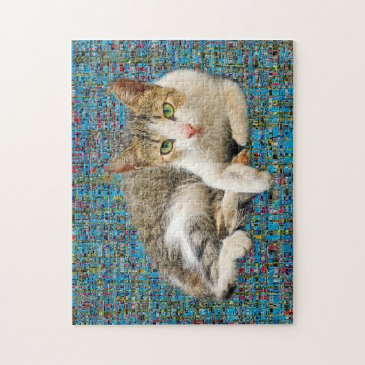 Puzzle Chat mignon sur arrière - plan abstrait (Vertical)