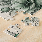 Puzzle Chat Mystique Avec Fleurs (Côté)
