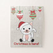Puzzle Chat Noël Neige Hiver Animaux Chats Jigsaw Puzz (Vertical)