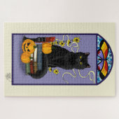 Puzzle Chat noir Art Nouveau (Horizontal)