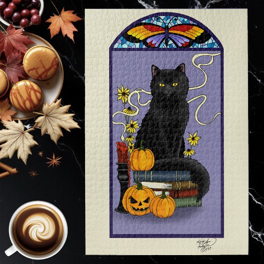 Puzzle Chat noir Art Nouveau