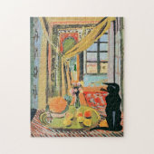 Puzzle Chat noir avec ananas (Vertical)