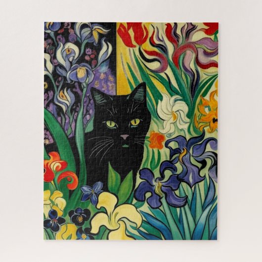 Puzzle Chat Noir Avec Iris (Vertical)