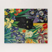 Puzzle Chat Noir Avec Iris (Horizontal)